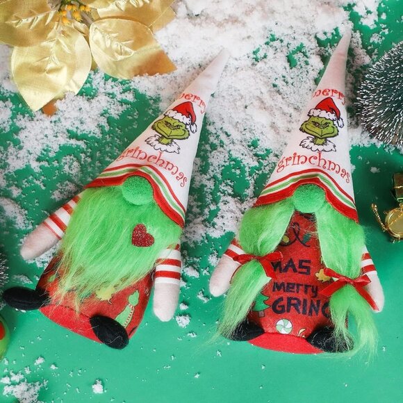 2 Piece Christmas Grinch Gnomes - Picture 5 of 9